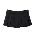 Women Pleated Skirt Y2k Black Gothic Girls 90s Skirt Harajuku Korean Casual Vintage A-line Mini Skirt With Belt Summer