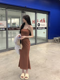 Zingj Belt Dress Female Summer Sleeveless Accept Waist Pure Desire Sexy Tight Show Thin Senior Feeling Bag Buttock Hot Girl Tight