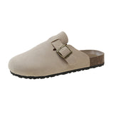 New Thick-Bottomed Korean Version Of The Boken Shoes Women Half-Dragging Girl Spring Retro Pedaled Slippers