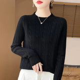 Girl Feeling Jasmine Sweater Knitted Retro Collar Top Autumn And Winter Thick Bottom Shirt