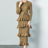 Folded Dress Woman 2025 New Design Feel Fat Mm Fashion Temperament Reduction Cake