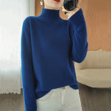 Zingj New Half High Collar Twist Thick Sweater Female Contracted All-Match Inside The Autumn Winter Solid Color Bottom Sweater-Outfit