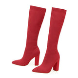 Outdoor Boots Street Dating Knitted Round Head Girl High