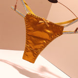 T-Shirts Without Trace Pure Cotton Crotch With Sexy Shiny Belt Bow Pure Desire Trousers