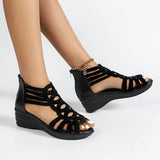 New Slope And Water Drill Fish Mouth Sandals Women Soft-Soled Toe High-Heeled Roman Shoes Roman