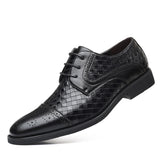 Zingj Formal Men's Fashion Business Casual Leather Shoes Versatile Fashion Single Shoes Wear-Resistant Black Plus Size Men's