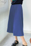 Women's Maxi Winter Skirt A-line White High Quality Brown Vintage Long Pleated Skirt Midi Elastic Waist Elegant for Women