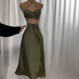 Summer New Breast-Wearing Waist Seaside Holiday Dress Suit Women's