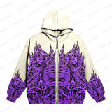 Zingj Millennium Wind Round Collar Skeleton Hoodie Couples Style 2023 Autumn And Winter New Long-Sleeved Skull