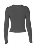 Solid Color Long Sleeve Top- Outfit