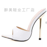 Toe With Tips High Heeled Slippers Women Fish Mouth Fine Sandals Women Heel
