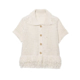 For Women's Clothing INS Burst Tuxedo Tsets Knitted Jacket + Short Skirt