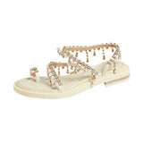 Sandals Women's Soft Soles 2025 Summer New Round-Headed Roman Shoes Toe French Evening Wind Flat