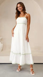 Zingj Summer New Solid Color Lace Stitching With Elegant Strapless Oversized Hem