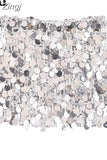 2023 Sequin Skirt Women Glitter Silver Short Skirt Woman Fashion High Waist Mini Summer Skirts Shiny Sexy Women's