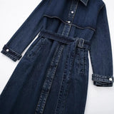 New Cowboy Belt Long Wind Coat