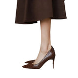 And Autumn New Comfortable Sexy High Heels Fine Heel Sharp Temperament Niche Design Work Shoes Shallow Single