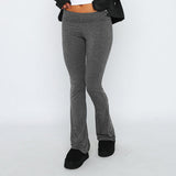 New Casual Wind Low-Rise Horn Pants Fashion Thin Solid Pants Set
