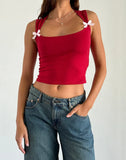 Zingj New Summer Y2K Fashion Bow Slim Short Style Sling Slim Vest