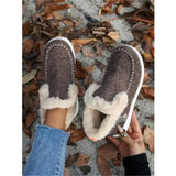 Shoes Plus Thick Hair Edge Warm Flat Cotton Shoes 2025 Autumn And Winter New Snow