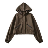 Hooded Storm Jacket Women's New Loose Casual Zipper Jacket In The Fall Of 2025