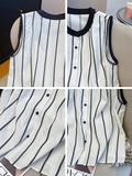 Striped Thin Sleeveless Shirt For Women In The Summer Of 2025 New Loose-Fitting Small Vest