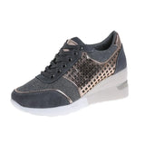 2025 New Ins Tide Large-Size Slope And Mesh Sneakers Women Cross-Lace Casual Single