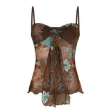 Cloth Forget Retro National Style Print Folded Bracing Strap Net Yarn Hottie Sexy Sling
