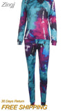 Women Tie Dye Sports Clothing Sets Lady Pullover Short Sleeve O Neck T Shirt Top + High Waist Knee Length