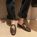 Summer Flat Mules Closed Toe Women's Half