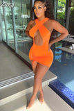 Sexy Ruched Night Party Dress 2023 Club Outfits for Women Cut Out Cross Halter Backless Summer Cute Mini Bodycon