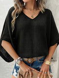 Beach Women's Casual Free-Fitting Bat Sleeve Holiday Beach