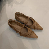 Version Of Single Shoes Women 2025 New Spring And Autumn Tips With Shallow Fashion To Increase The Evening Wind Flat