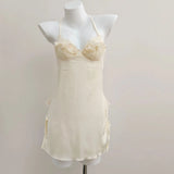 Pure Lusty Dew Back Pajamas Thin Bud Silk Silk Silk Slings Aja Skirt Short