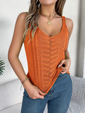 Shooting 2025 Spring And Summer Leisure Solid Color V-Neck Hollow Top Holiday Knitwear Women's
