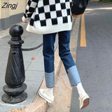 Women New Fashion Slim High Waist All-match College Korean Style Cozy Chic Simple Ins Ulzzang Elegant Full Length