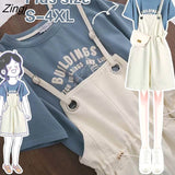 Women Lovely Wide-leg S-4XL Harajuku Korean Ulzzang Streetwear School Girls Female Casual Trendy Playsuits Summer