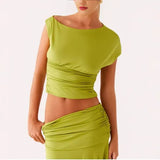 Two Sets Of New Short-Term Umbilical Wrinkles Body-Body Hip Skirt