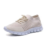 2025 New Large-Size Women's Shoes Pure Color Tie Hollow Light Casual Sports
