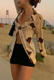 Printed Long Sleeve Blouse- Outfit