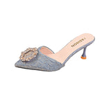 Women Wear Half-Slippers Women 2025 New French Fine And Bag Head Cool Drag Black