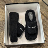 Women Wear 2025 Full-Length Teddy Slippers With Open-Toe