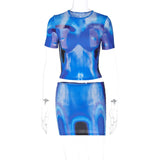 Explosion New Women's Fashion Sexy Print Personality Street Style Short T Body Dress Dress