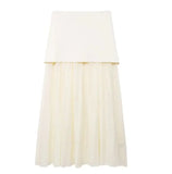 Women's Explosive Knitted Vest Splicing With Long Skirt Set Fashion