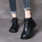 Single-Shoe Women's Flat-Bottomed Casual Women's Shoes Autumn New Martin Boots With Flat-Bottomed Soft Leather Short