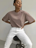 Cotton Collar Solid Color T-Shirt Girl 2025 Spring And Summer New Hot Cotton Short-Sleeved