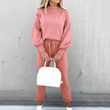 Autumn And Winter Hot Sale High-Necked Long Sleeve Grab Velvet Fashion Casual Jacket Set