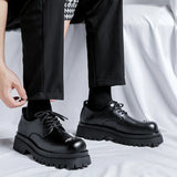 Zingj New Niche Platform Shoes Male British Style Commuting Versatile Round Derby