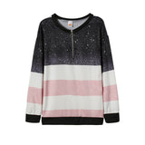2025 New Explosion Striped Digital Printing Long-Sleeved Half-String Loose Casual Dress
