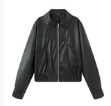 Women's Clothing Fashion Casual Leather Jacket